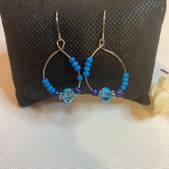 💥Sonoma 3 pairs of silver tone and teal Dangle Drop Earrings - Picture 2 of 8